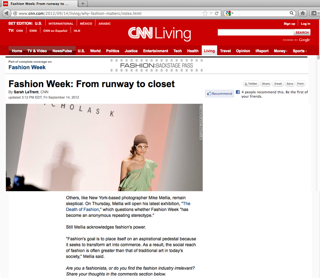 CNN mike mellia the death of fashion